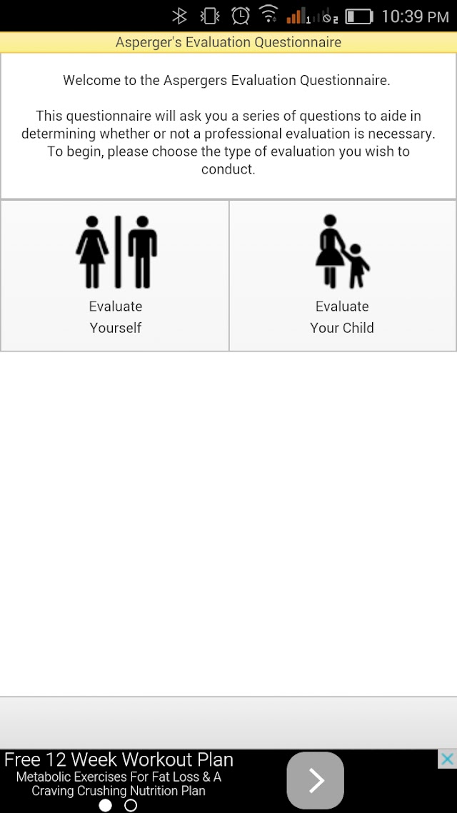 Asperger's Screening / Evaluation / Test screenshot 1