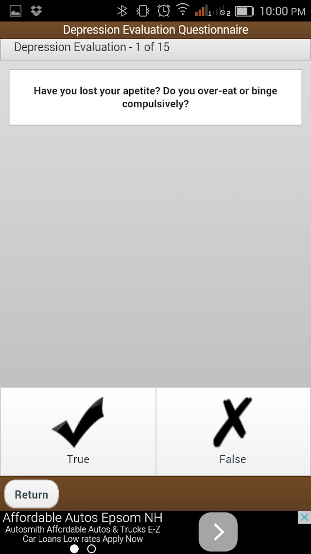 Depression Screening / Evaluation / Test screenshot 2