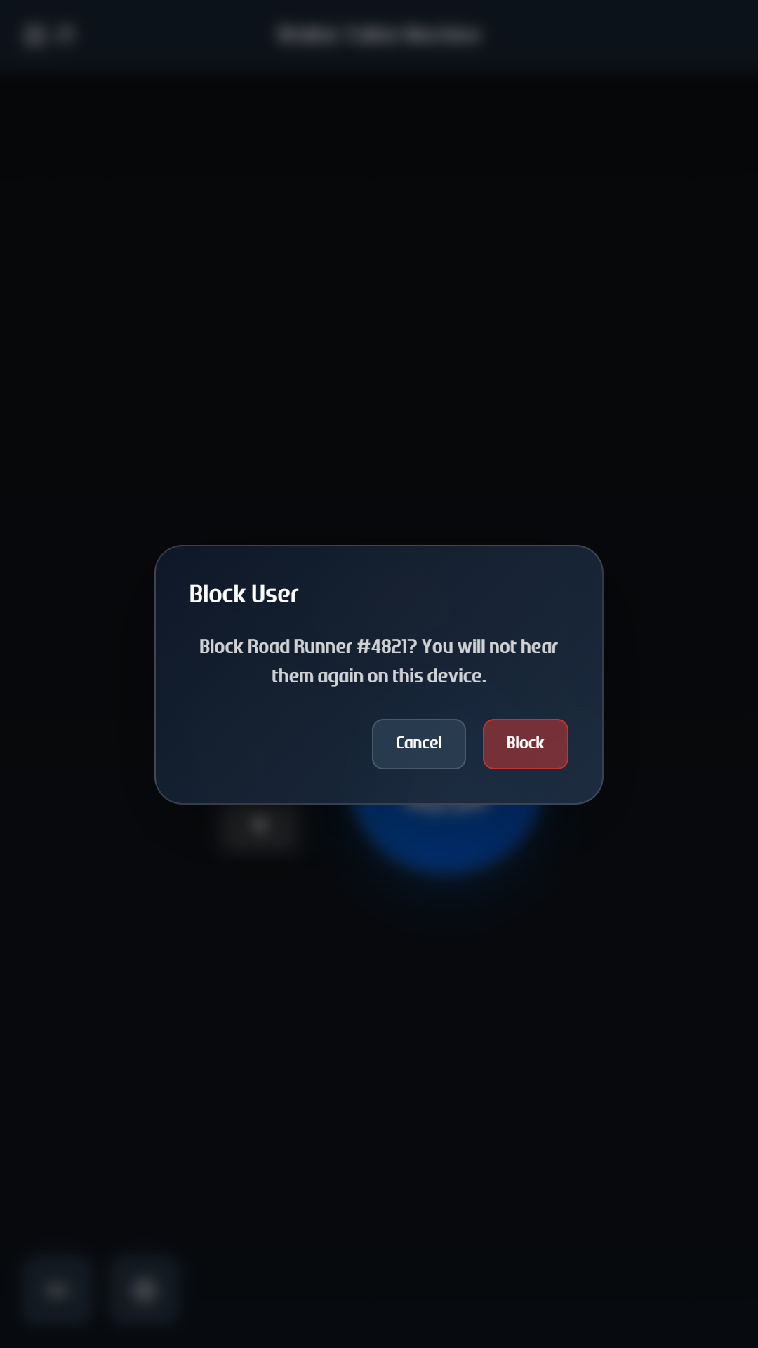 Block user confirmation