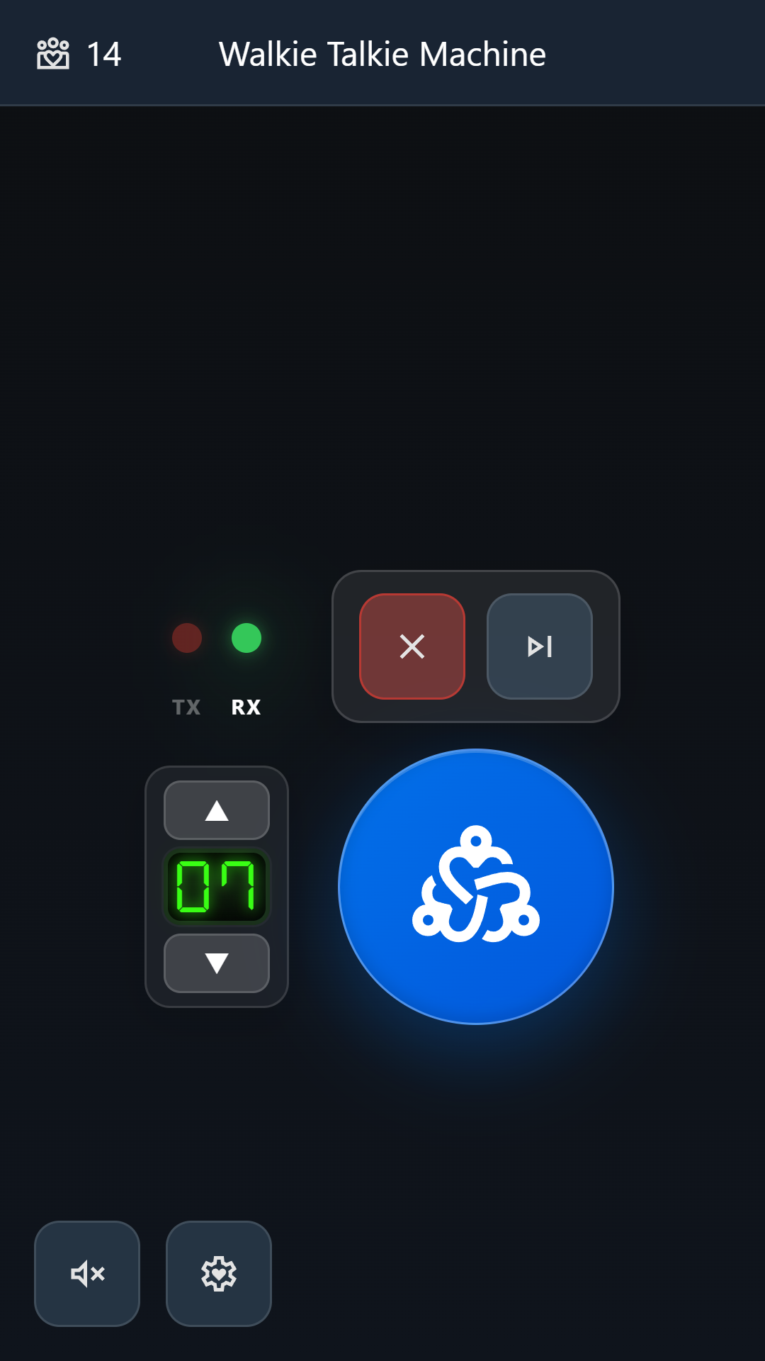 Walkie Talkie Machine receiving audio